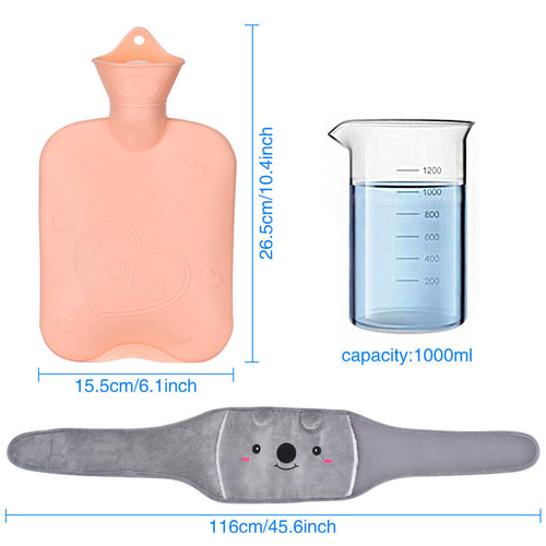Hot Water Bottle 1000 ml with Waist Warmer Cover
